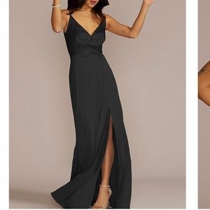 David’s Bridal stretch charmeuse cowl back bridesmaid dress